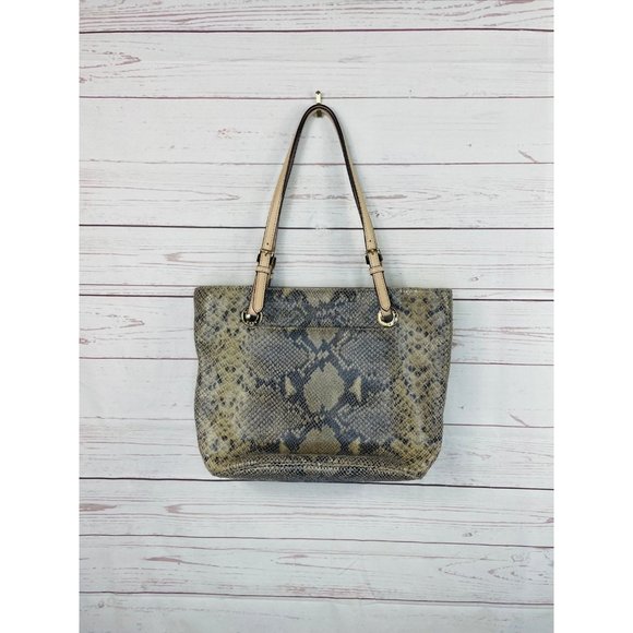 Michael Kors Python Leather Tote Bag Purse - Picture 1 of 9